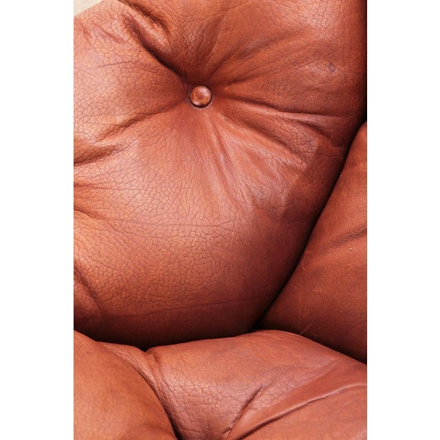 Black Set of Lounge Set in Cognac Color by Illum Wikkelsø for Ryesberg Møbler, 1970 For Sale - Image 8 of 17