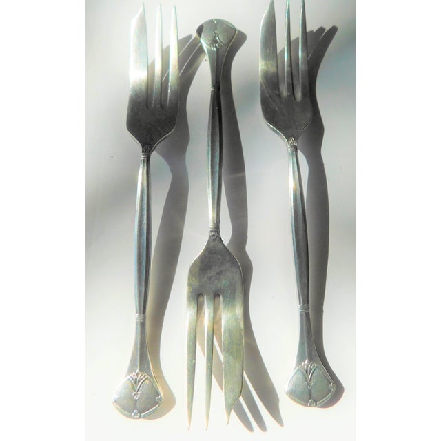 Antique Sterling Art Nouveau Forks, Hallmarked, C. 1910, Set of Three For Sale In New York - Image 6 of 9