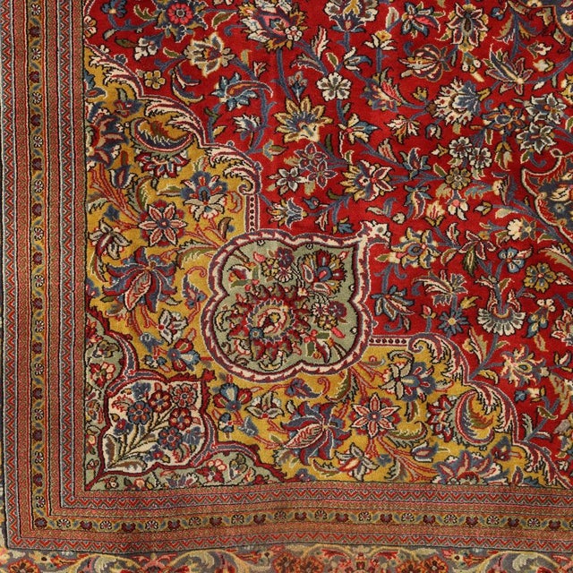 Antique Keshan Rug in Cotton and Wool For Sale - Image 5 of 8