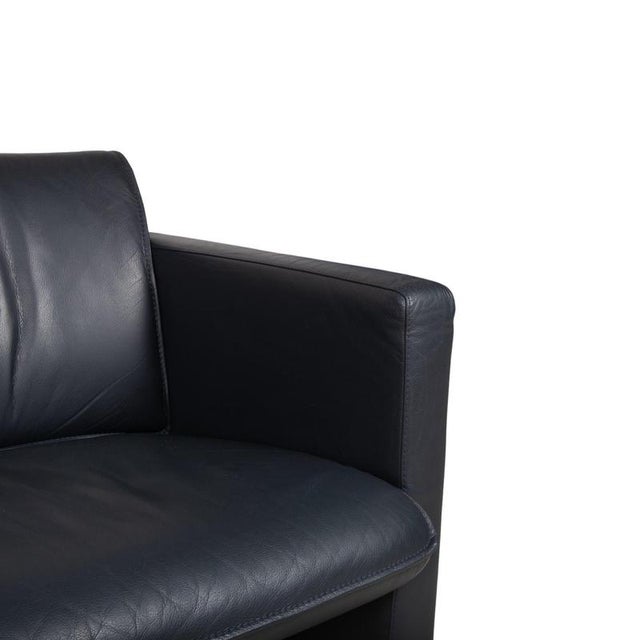 3-Seater and 2-Seater Sofas in Dark Blue Leather from Leolux, Set of 2 For Sale - Image 6 of 18