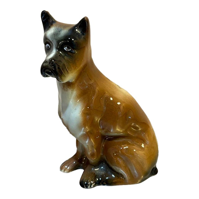 1960s-70s Ceramic Boxer Dog Figurine For Sale