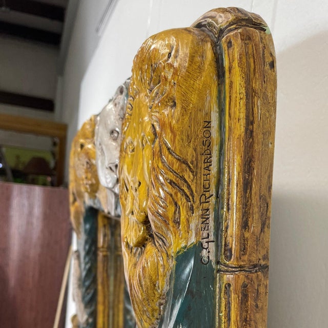 Rare, large ceramic framed wall mirror by C. Glenn Richardson, chief designer of Haegar Pottery during the mid 20th...