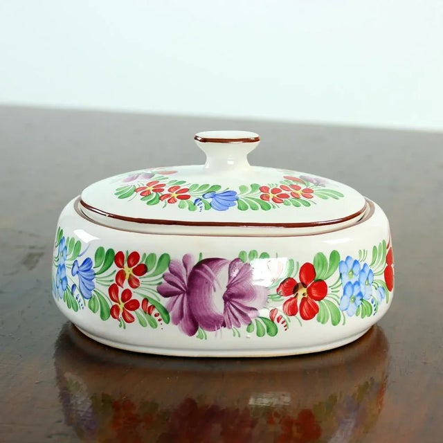 Ceramic Vintage Czechoslovakian Folk Design Ceramic Vase & Bowl Set from Chodovia Domažlice, 1974, Set of 2 For Sale - Image 7 of 10