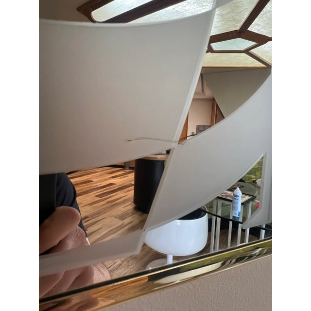 Postmodern 1980s Wall Art Mirror Gold Frame Bottle Decanter Vase Flowers 80s For Sale In Palm Springs - Image 6 of 8