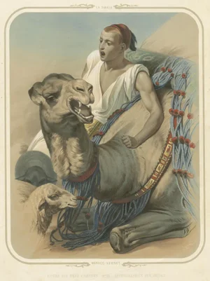 Bedouin with Camel During the Battle of the Smala, 1845, Paper