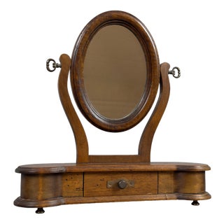 Vintage Wooden Tilting Table Mirror with Drawer from Ignoto, 1960s For Sale