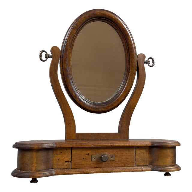 Vintage Wooden Tilting Table Mirror with Drawer from Ignoto, 1960s For Sale