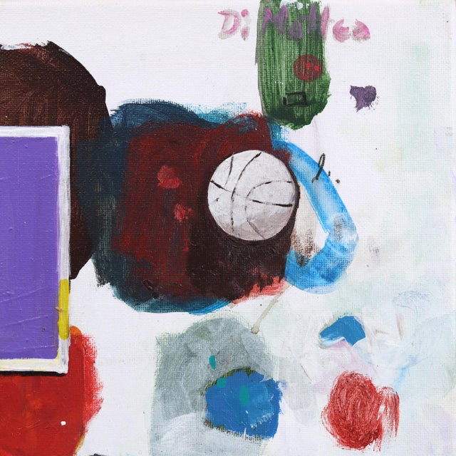 Textile Nba R - Original Colorful Basketball Pop Art Oil Painting on Canvas For Sale - Image 7 of 9