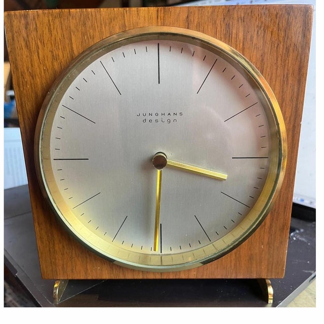 Vintage German Junghans Table Clock by Max Bill, 1960s For Sale - Image 4 of 8
