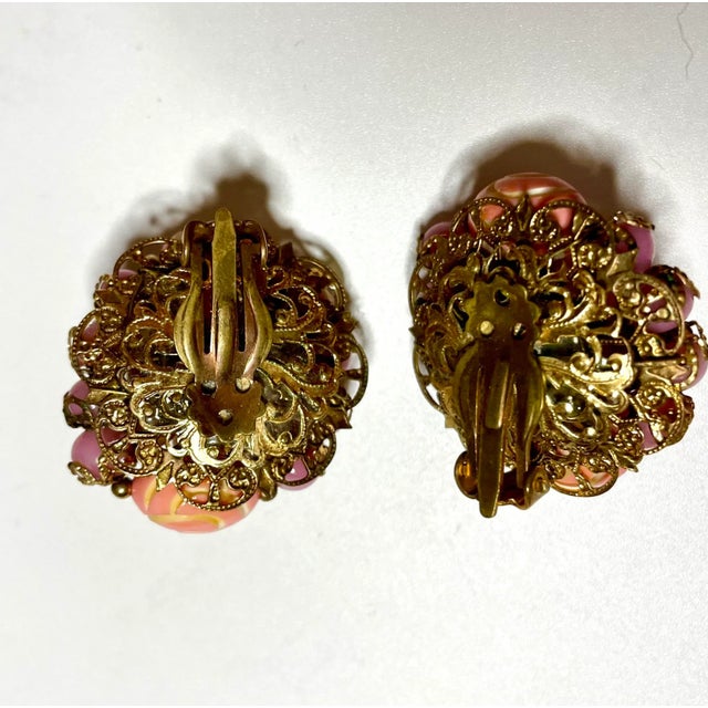 Modern 1940s Miriam Haskell Attributed Earrings - 2 Pieces For Sale - Image 3 of 3