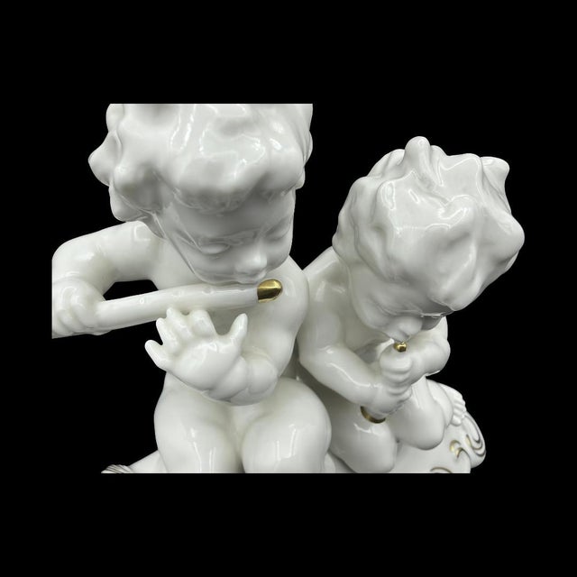 Ceramic Vintage Hutschenreuther Karl Tutter Porcelain Musical Putti Figurine For Sale - Image 7 of 10