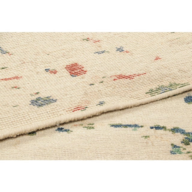 Textile Rug & Kilim’s Modern Distressed Art Rug in White With Colorful Abstract Patterns For Sale - Image 7 of 7