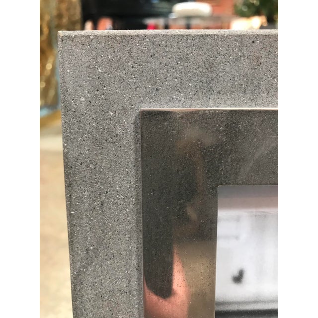 Mid-Century Modern 1970s Vintage Italian Mid Century Photo Frame in Steel and Concrete For Sale - Image 3 of 12