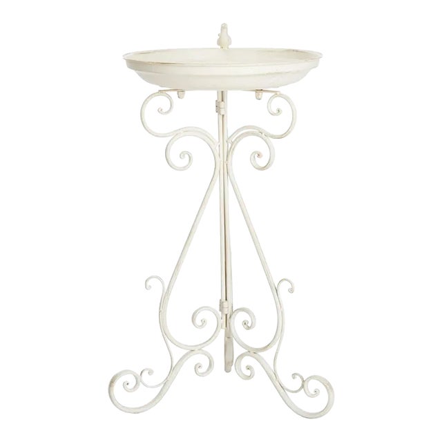 Ashlan Bird Bath - Pearl White For Sale