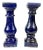19th Century Ceramic Cobalt Blue Columns - a Pair For Sale