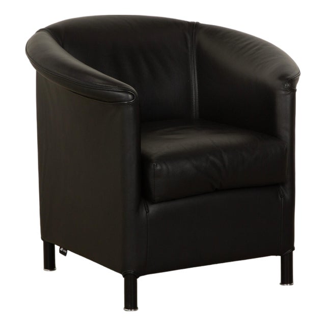 Aura Armchair in Black Leather by Paolo Piva for Wittmann For Sale