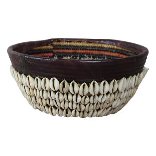 Vintage Hausa Bowl with Leather For Sale