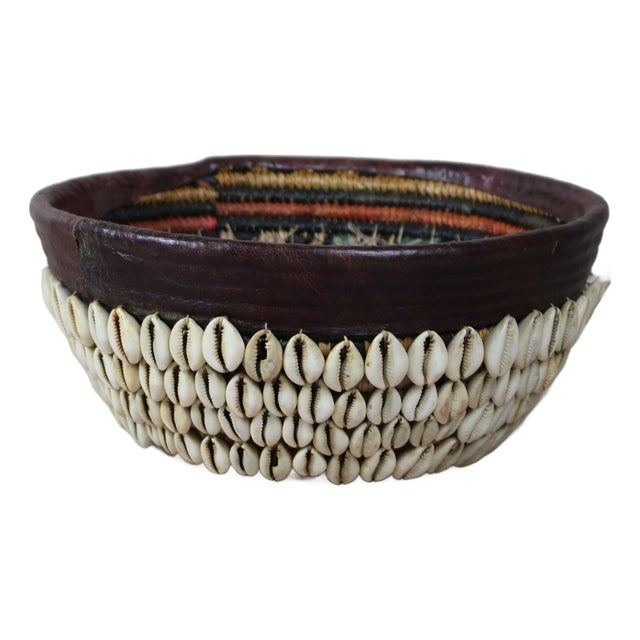 Vintage Hausa Bowl with Leather For Sale