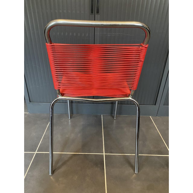 Vintage Chrome and Red Spaghetti Chair, 1960s For Sale - Image 13 of 18