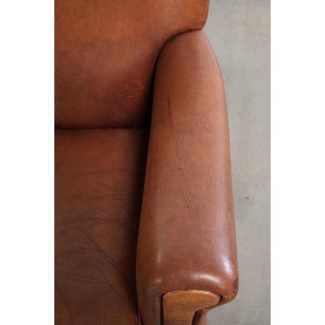 Vintage Sheepskin Leather Armchairs, Set of 2 For Sale - Image 9 of 15