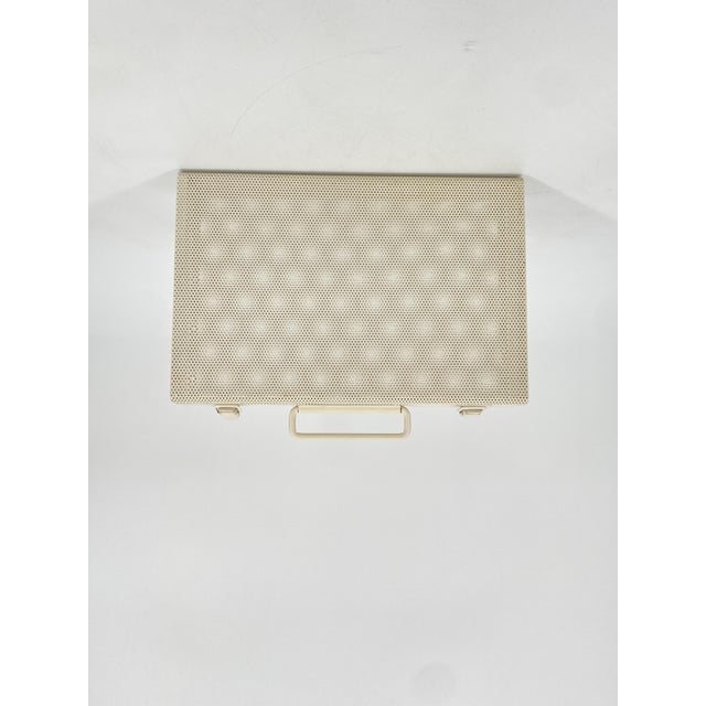 Metal Vintage Italian Briefcase in Perforated Sheet Metal, 1980s For Sale - Image 7 of 18