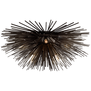 Kelly Wearstler for Visual Comfort Signature Strada Small Flush Mount in Aged Iron