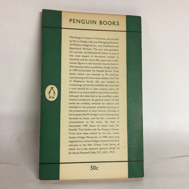 Edited by Harry Hodge. Madeleine Smith, Oscar Slater, Dr. Crippen and Dr. Palmer. Softcover. 156pp. Covers very slightly...