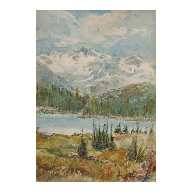 Small 1913 Mountain River Landscape Painting For Sale