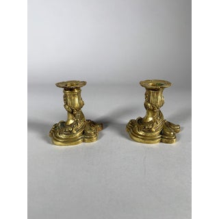 Rococo Louis XV Style Gilt Bronze Candlesticks, 19th Century For Sale
