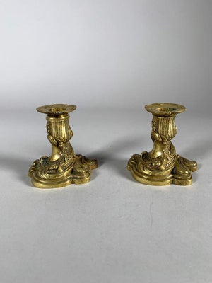 Rococo Louis XV Style Gilt Bronze Candlesticks, 19th Century
