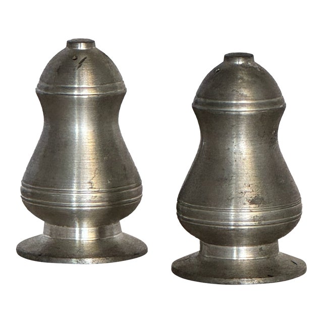 Vintage Pewter Salt and Pepper Shakers- a Pair For Sale