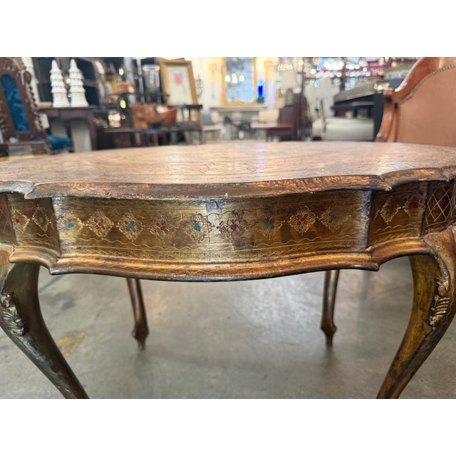 Early 20th Century Early 20th-Century Antique Venetian Rococo Painted & Gilt Coffee Table For Sale - Image 5 of 6