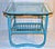 Turquoise Rattan Side Table With Glass Top For Sale - Image 4 of 7