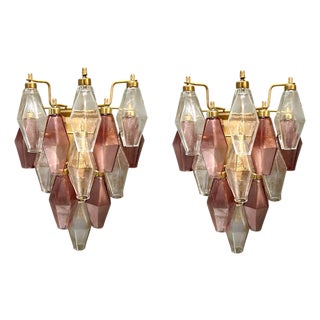 Murano Glass Poliedri Sconces, Italy, 1980s, Set of 2 For Sale
