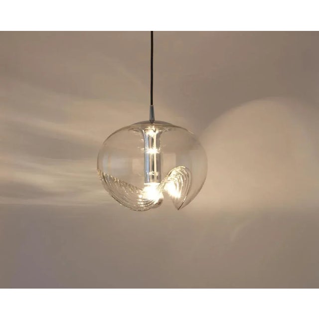 Large Clear Glass Pendant Light by Koch & Lowy for Peill & Putzler, Germany, 1970s For Sale - Image 12 of 13