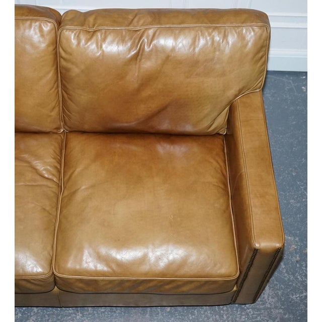 Halo Two Seater Viscount Tan Leather Sofa by Timothy Oulton For Sale - Image 9 of 16