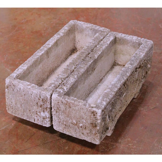 Pair of Early 20th C. French Neoclassical Stone Garden Planters For Sale In Dallas - Image 6 of 9