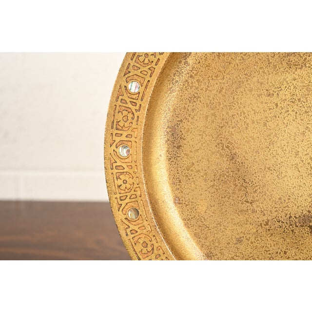 Tiffany Studios New York Bronze Doré Large Tray With Abalone Inlay For Sale In South Bend - Image 6 of 13