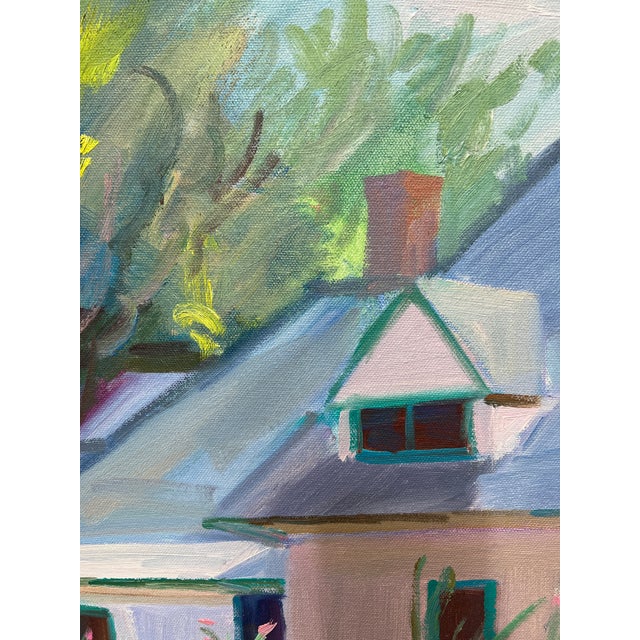 Vintage Impressionist Cottage Garden Painting, Signed by Ron McKee For Sale - Image 4 of 12