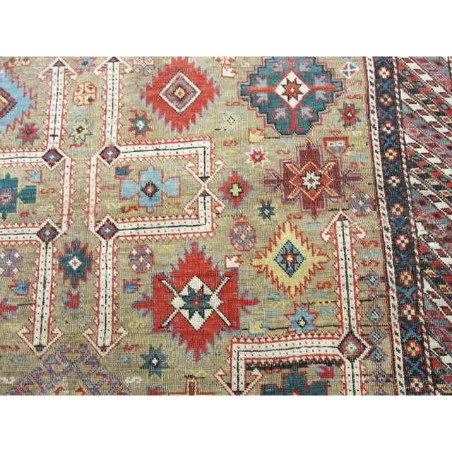 Late 19th Century Antique Caucasian Shirvan (Baku-Type) Rug, 4'1" X 4'10" #16659 For Sale - Image 5 of 8