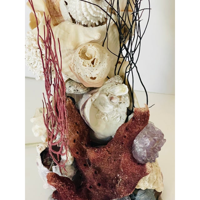 1970s Grotto Marine World Sea Shell Amethyst Ammonite Table Lamps - a Pair For Sale - Image 4 of 10