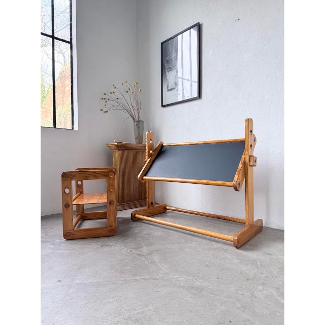 Wood Bauhaus Pine Childrens Desk and Chair, 1960s, Set of 2 For Sale - Image 7 of 18