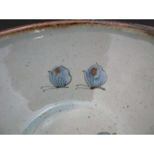 Ken Edwards El Palomar Blue Bird Flowers Mexican Tonala Pottery 6 1/4" Bowl For Sale - Image 4 of 6