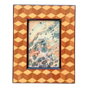 Lacquered Inlaid Wood Picture Frame