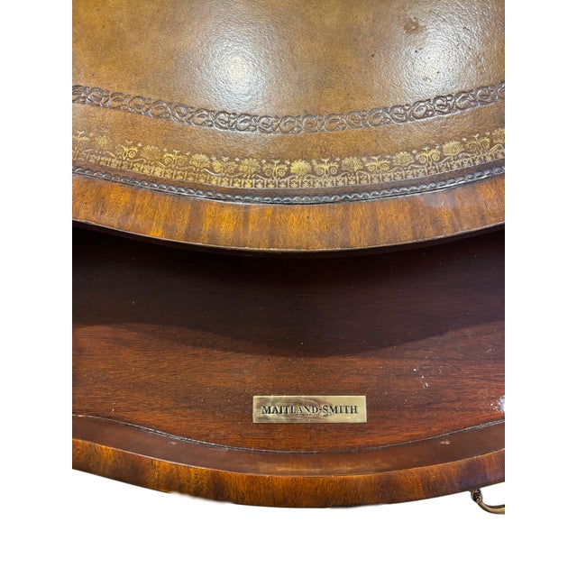 Wood Maitland-Smith Mahogany Partners Desk With Hidden Bookcase Cabinets For Sale - Image 7 of 7