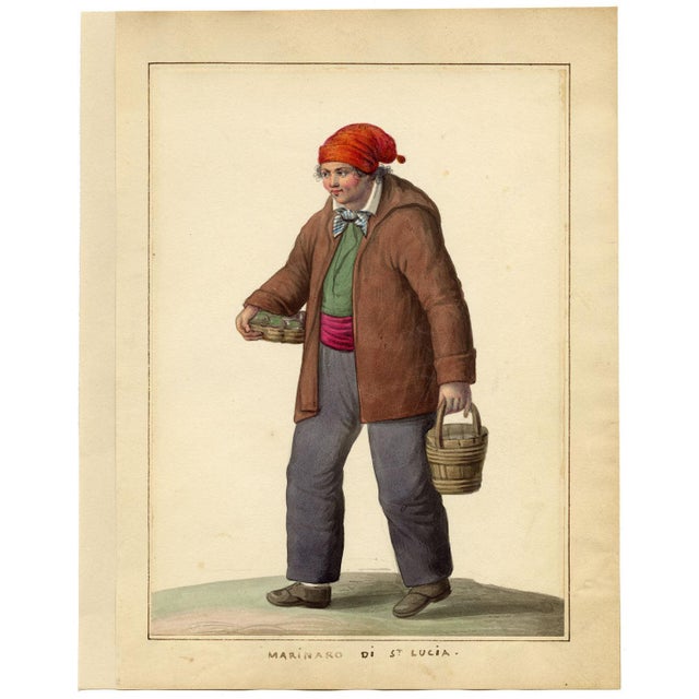 Michela De Vito Sailor, Costume of St. Lucia District of Naples, 1800s, Paper For Sale - Image 3 of 7