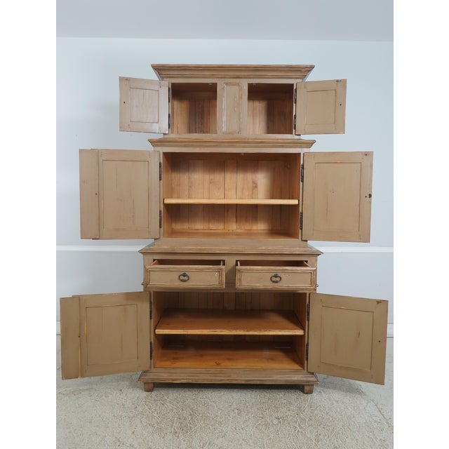 Traditional Woodland Large Country Distressed Painted Cabinet For Sale - Image 3 of 17