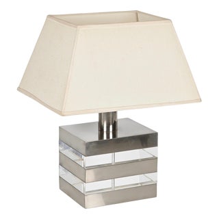 Mid-Century Table Lamp in Acrylic Glass and Steel, Italy, 1970s For Sale