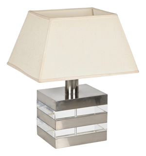 Mid-Century Table Lamp in Acrylic Glass and Steel, Italy, 1970s