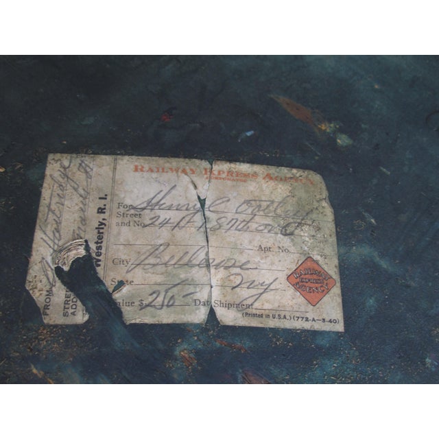 Antique Green Maritime Seaman’s Chest Ship Chest For Sale - Image 17 of 18